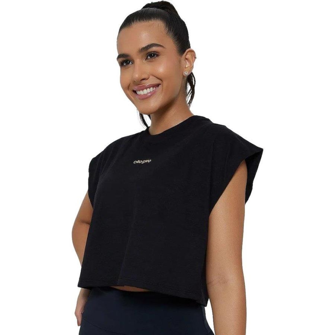 Blusa Cropped Alto Giro Malhao - Feminina - Foto 1