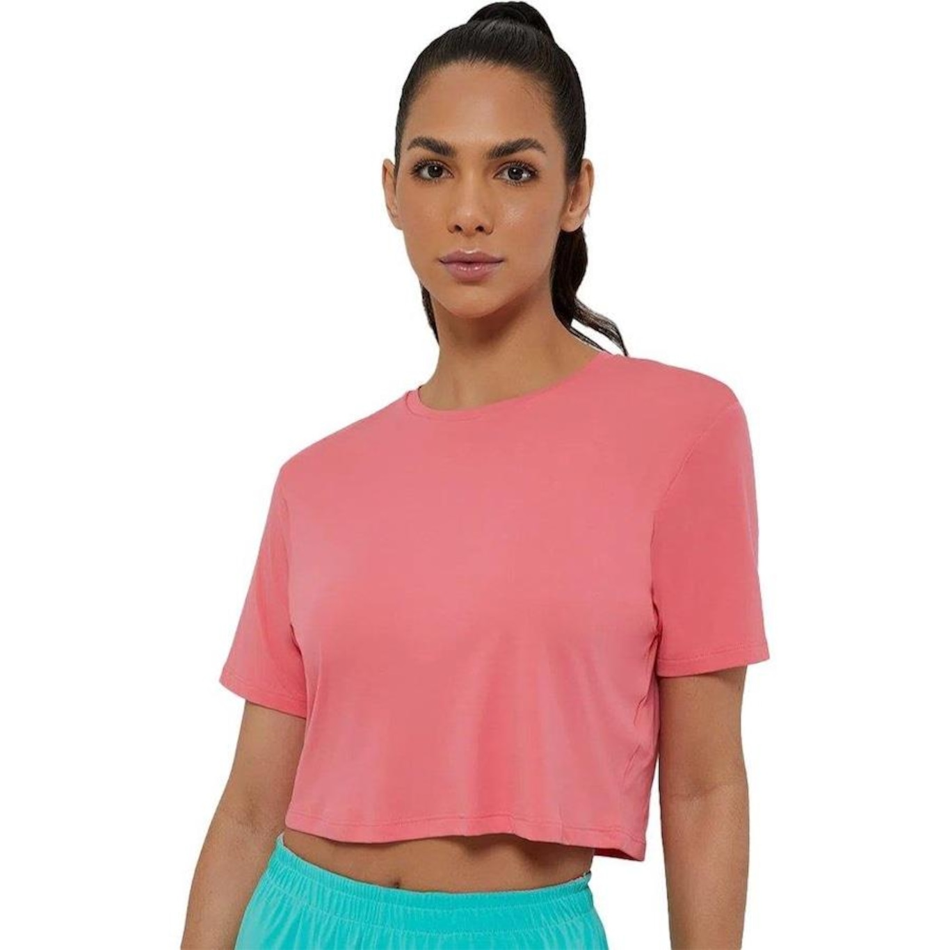 Blusa Cropped Alto Giro Basic Skin Fit - Feminina - Foto 1