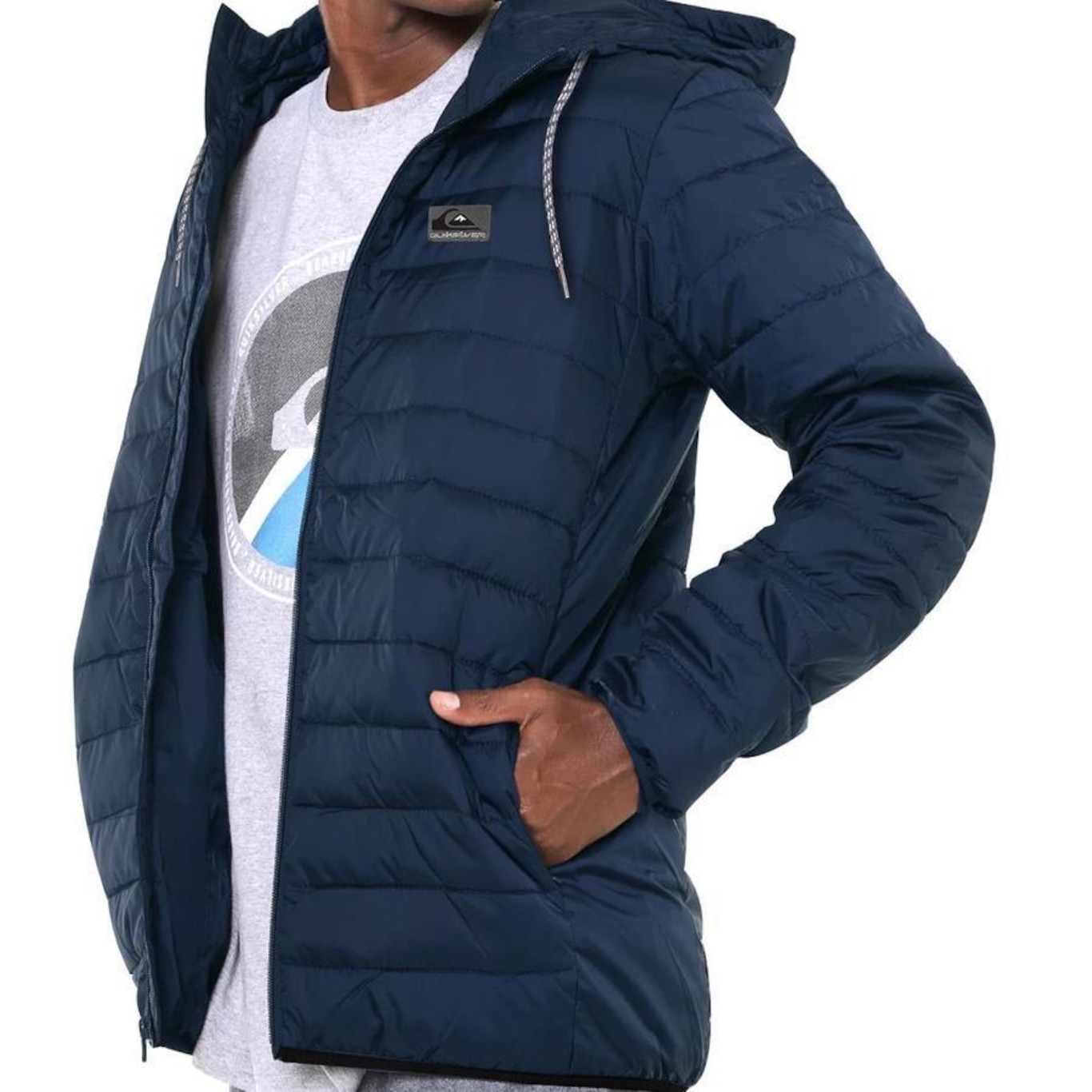 Jaqueta Quiksilver Scaly Hood Navy - Masculina - Foto 5