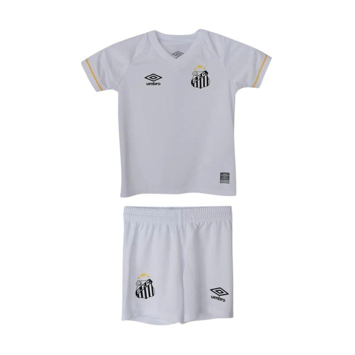 Kit Uniforme de Futebol do Santos I 23 Umbro Club Oficial - Infantil - Foto 1