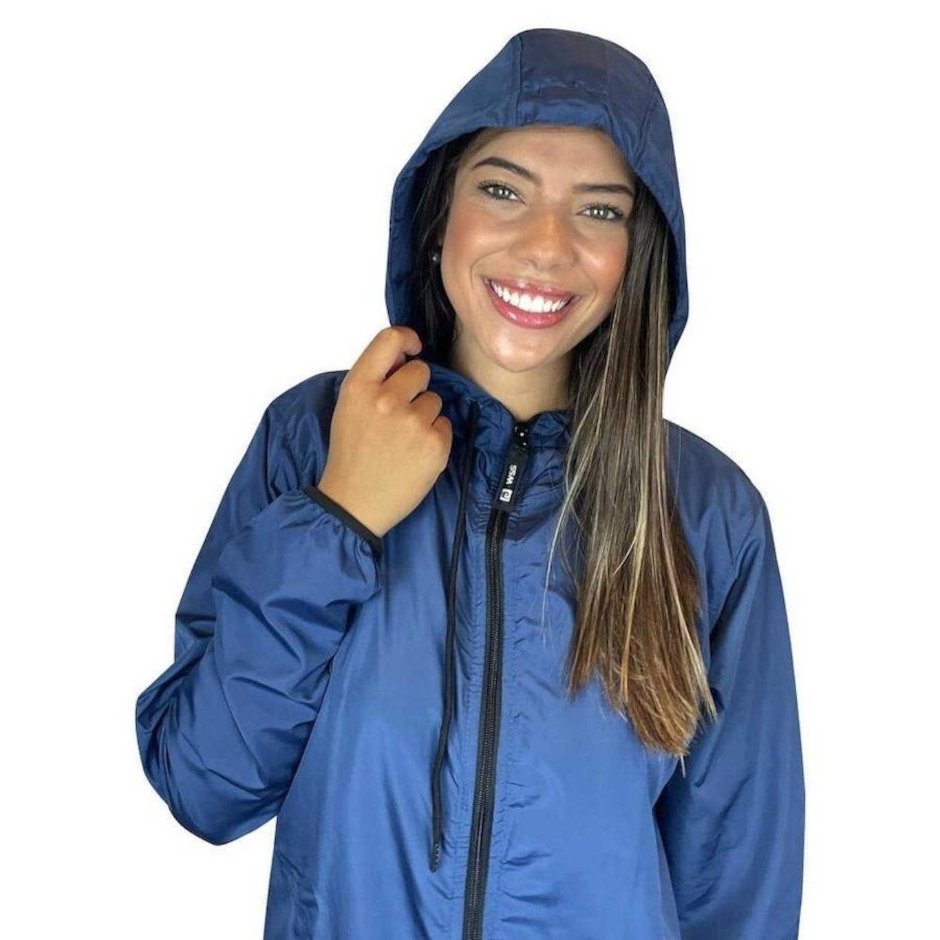 Jaqueta Corta Vento Light Feminino Azul Wss Let´S Surf - Foto 5