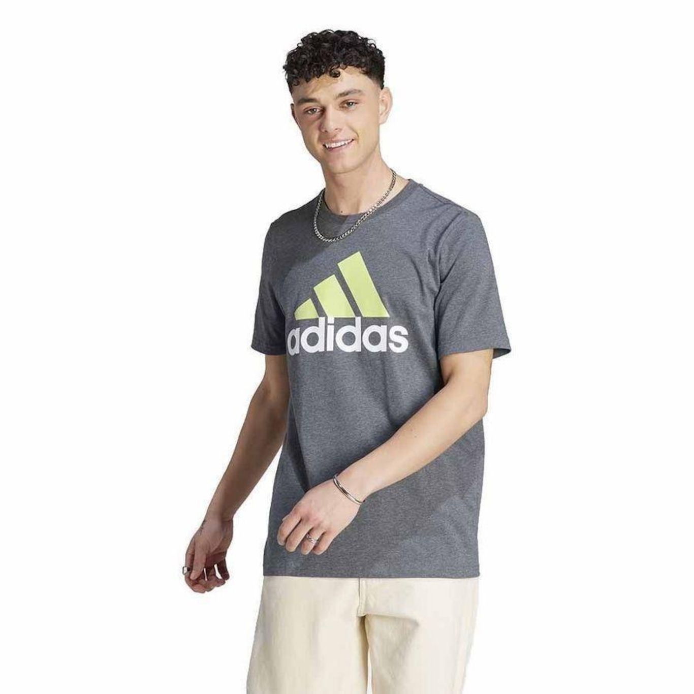 Camiseta Masculina adidas Manga Curta Big Logo - Foto 2