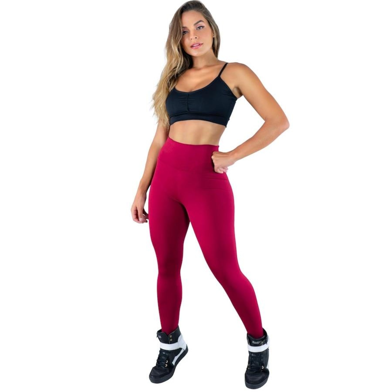 Calça Legging Cintura Alta Mvb Modas Suplex Fitness - Feminina - Foto 3