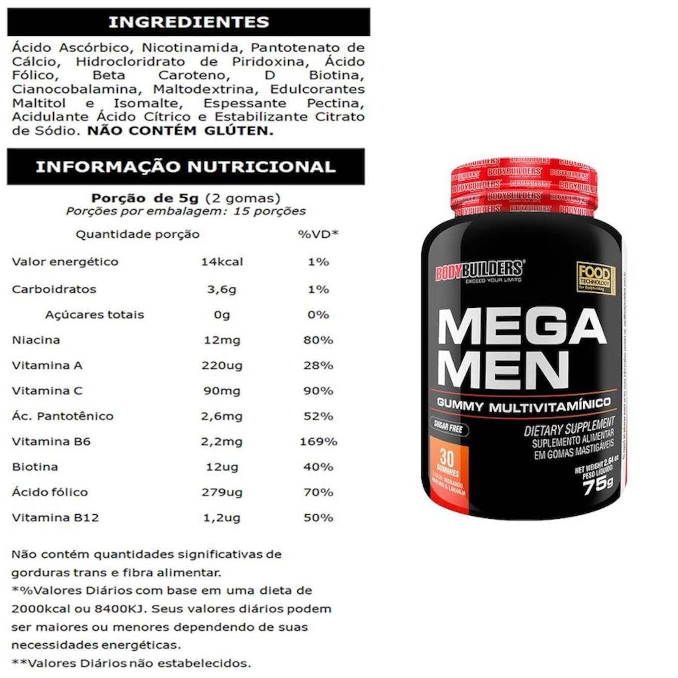 Multivitaminico Bodybuilders Mega Men - 30 Caps - Foto 2