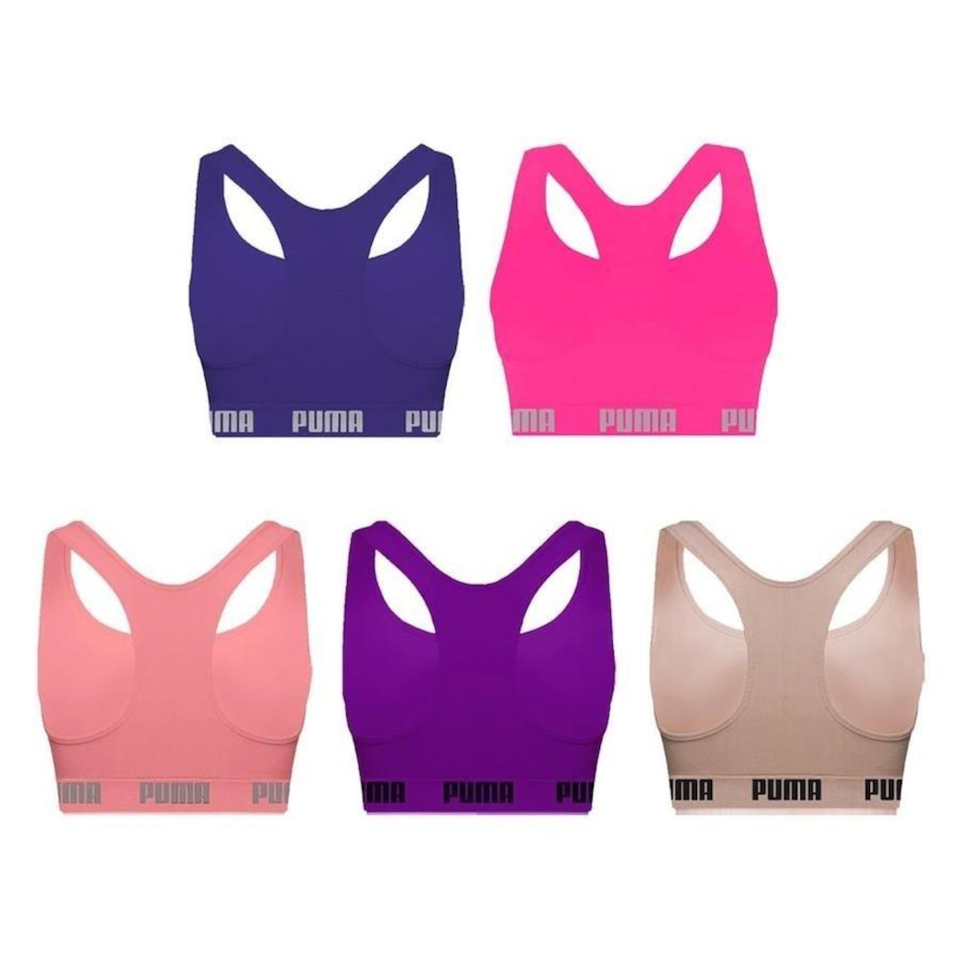 Kit Tops Puma Nadador sem Costura - 5 Unidades - Feminino - Foto 2