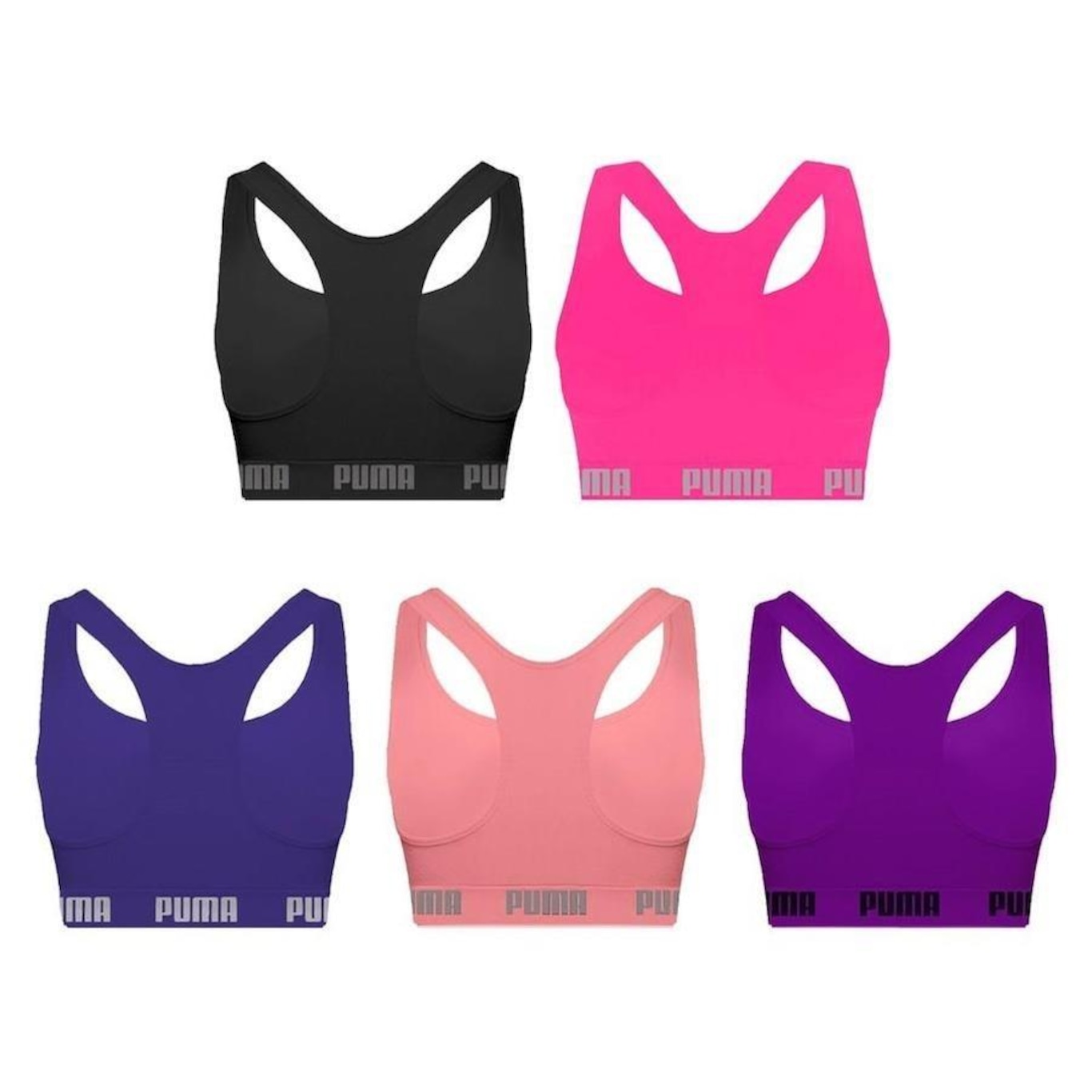 Kit Tops Puma Nadador sem Costura - 5 Unidades - Feminino - Foto 2