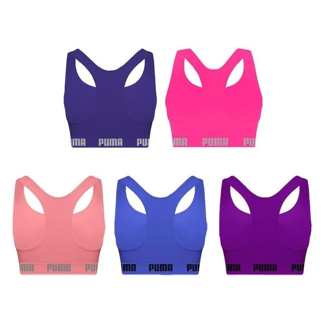 Kit Tops Puma Nadador sem Costura - 5 Unidades - Feminino - Foto 2