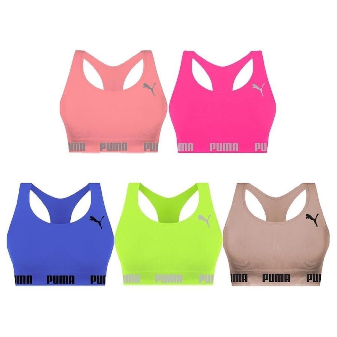 Kit Tops Puma Nadador sem Costura - Feminino - 5 unidades - Foto 1