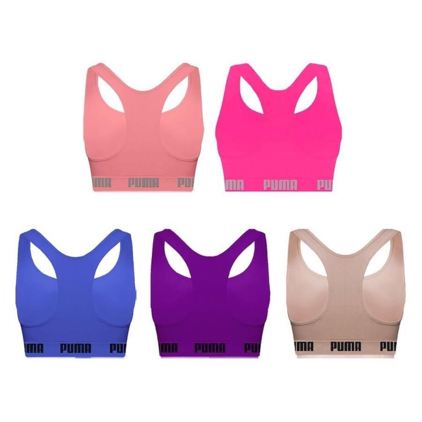 Kit Tops Puma Nadador sem Costura - Feminino - 5 unidades - Foto 2