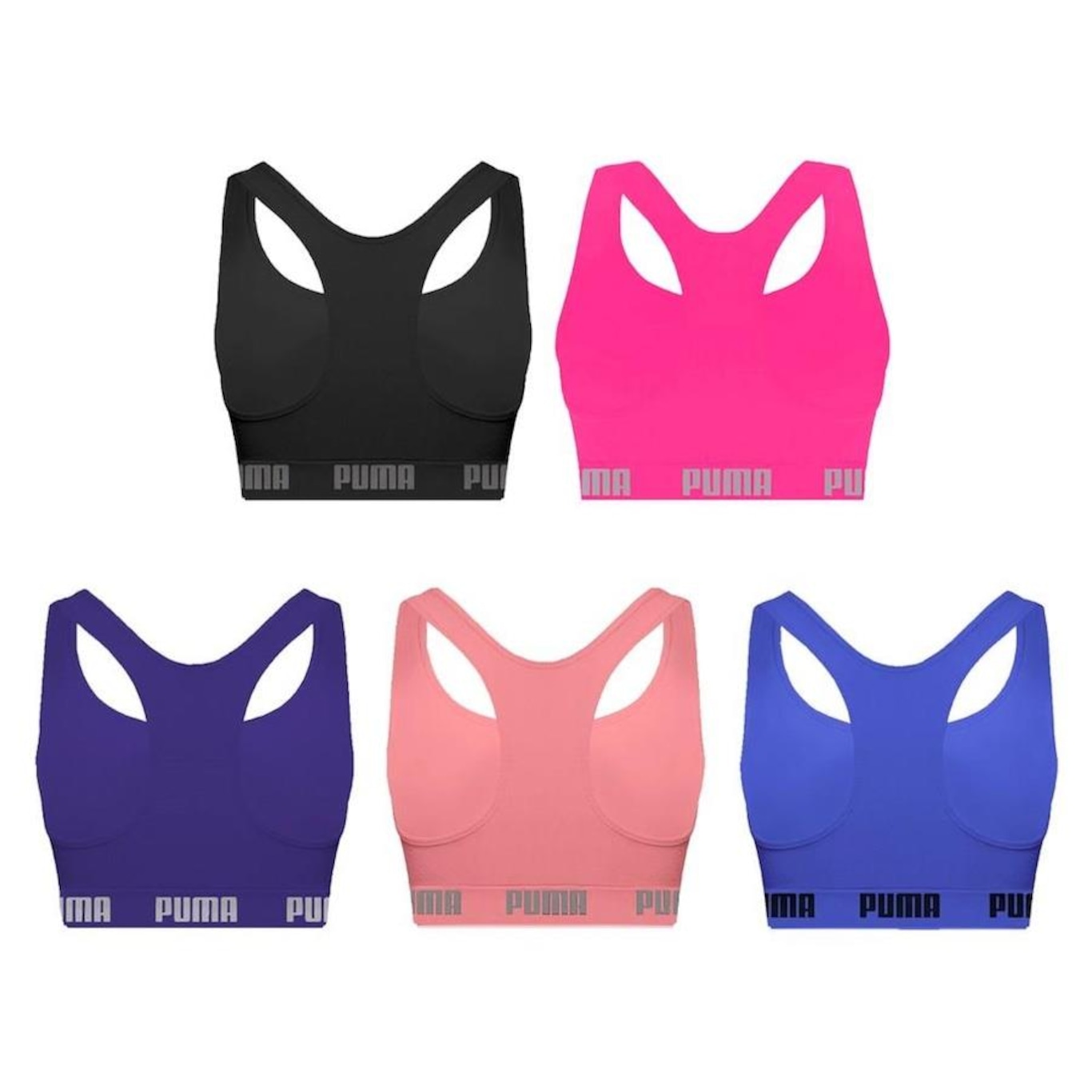 Kit de Tops Fitness Puma Nadador sem Costura - 5 Unidades - Feminino - Foto 1