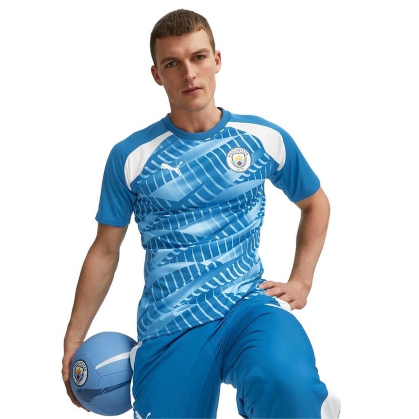 Camisa Manchester City Pré-Jogo 2023/24 Puma - Masculina - Foto 1