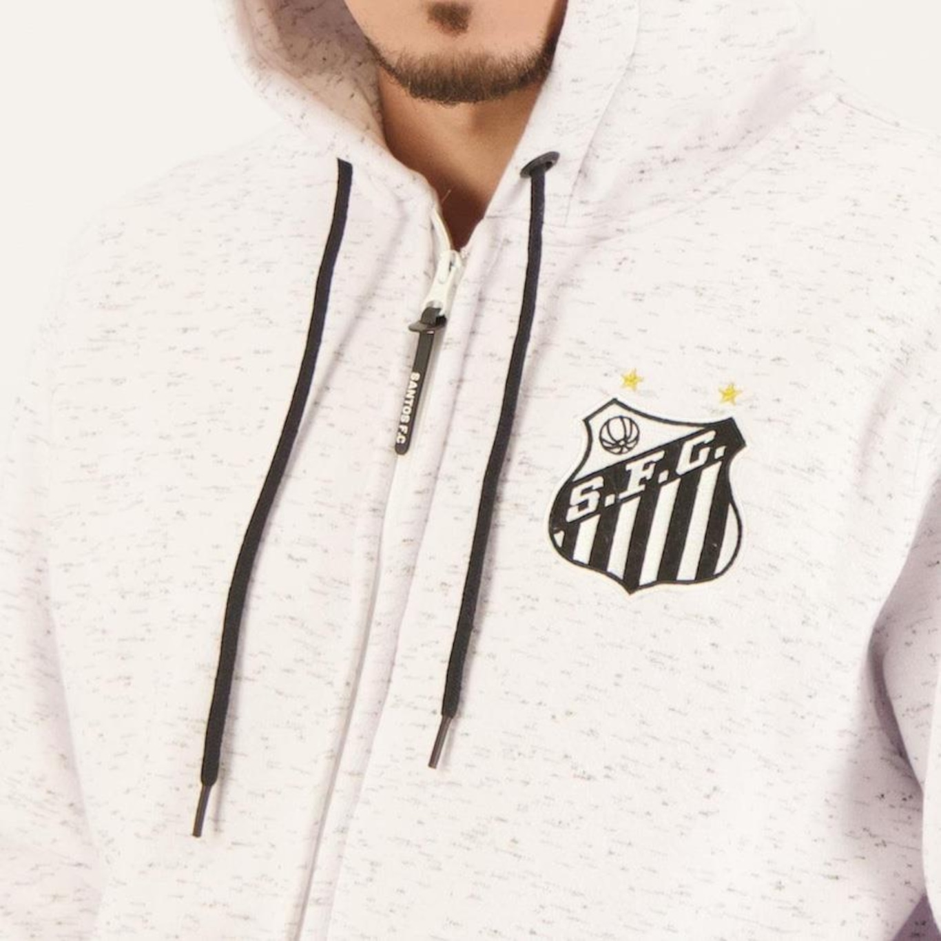 Jaqueta de Moletom do Santos com Capuz Futfanatics - Masculina - Foto 4