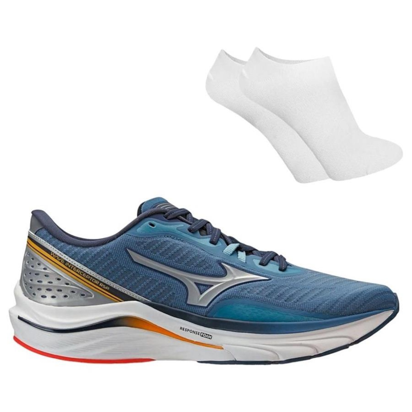 Kit Tênis Mizuno Wave Interceptor + Meia - Masculino - Foto 1