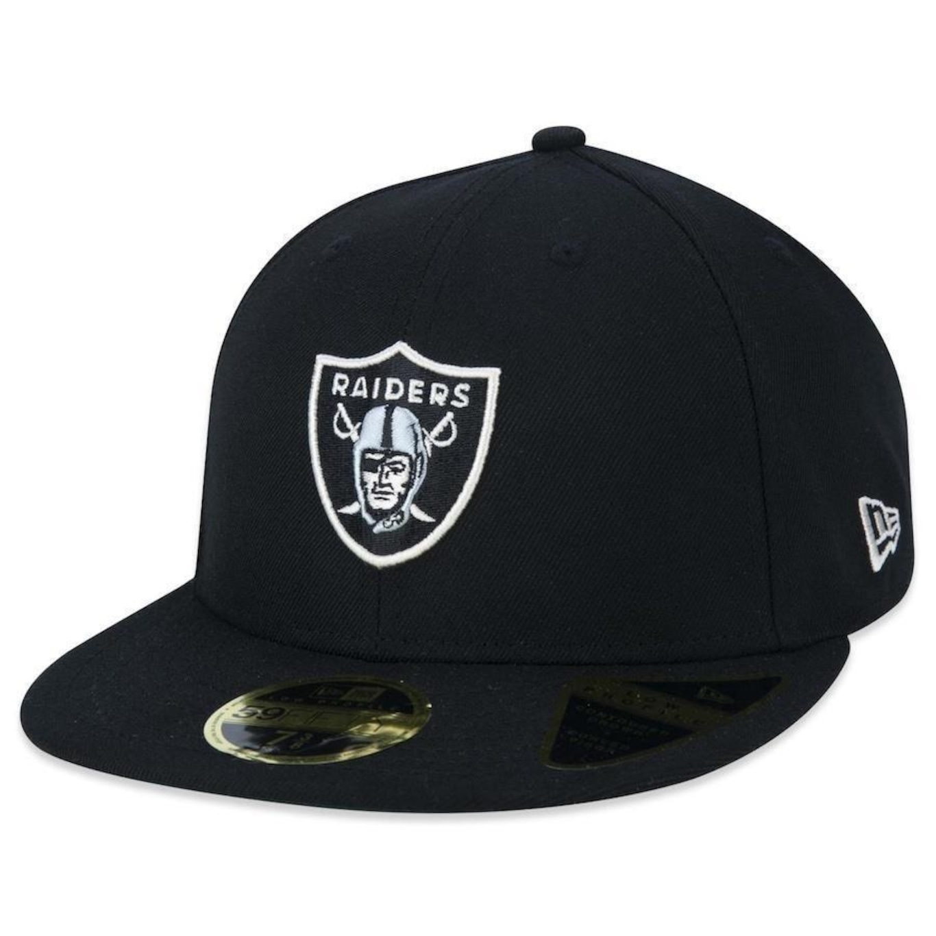 Boné Aba Reta New Era 59Fifty Fitted Low Profile Nfl Las Vegas Raiders Core - Fechado - Adulto - Foto 1