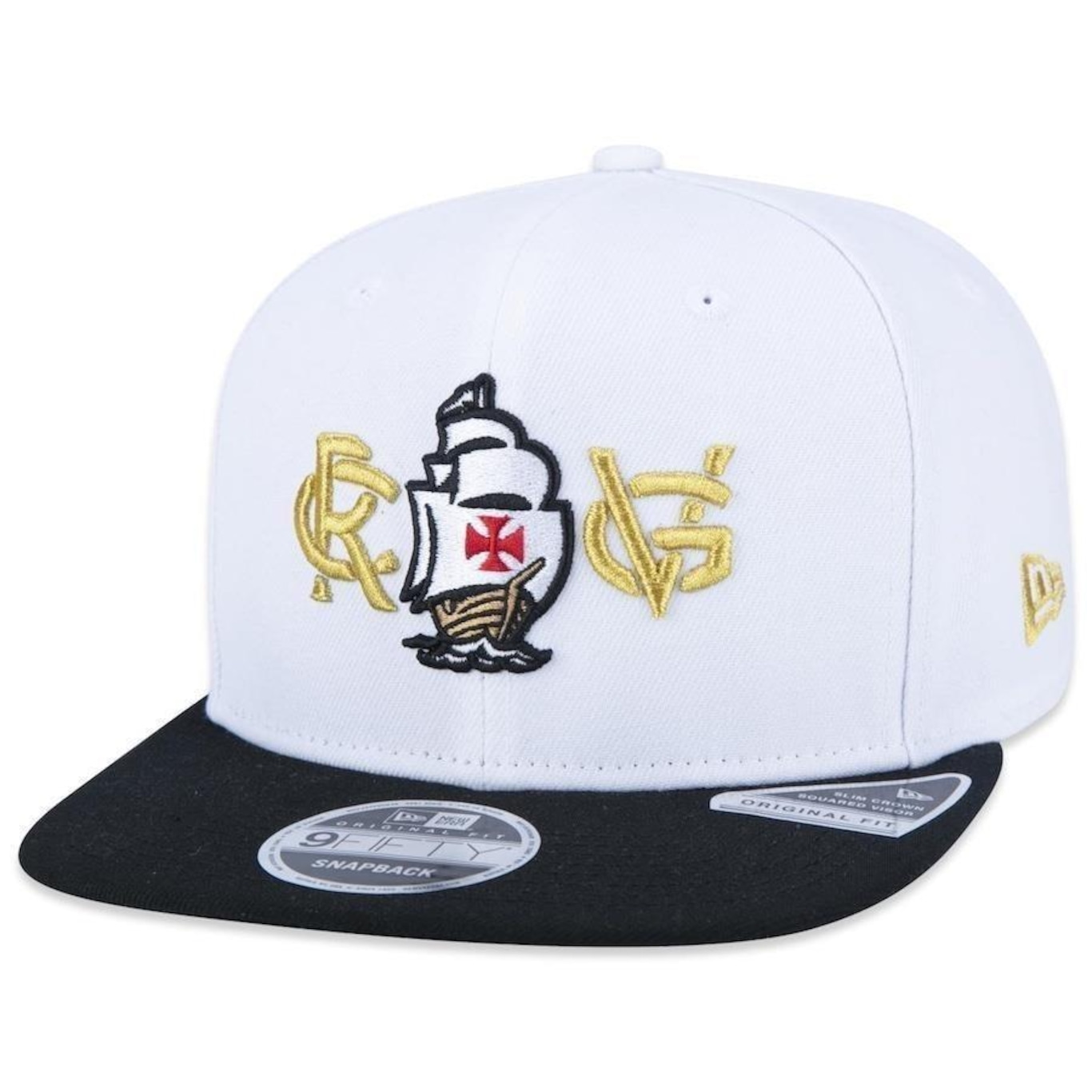 Boné Aba Reta New Era 9Fifty Orig.Fit Futebol Vasco da Gama - Snapback - Adulto - Foto 1