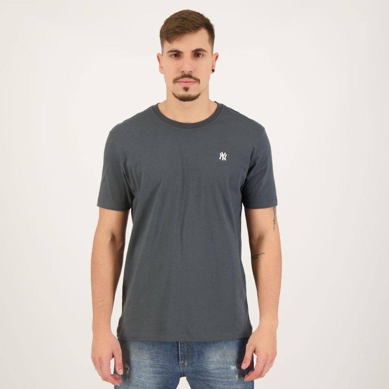 Camiseta New York Yankees New Era MLB Masculina Mini Bordado - Foto 1