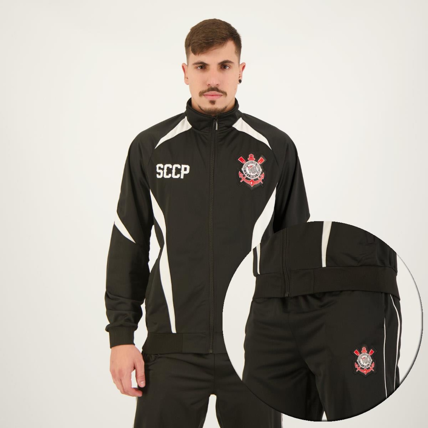 Agasalho do Corinthians Trilobal Sccp - Masculino - Foto 1