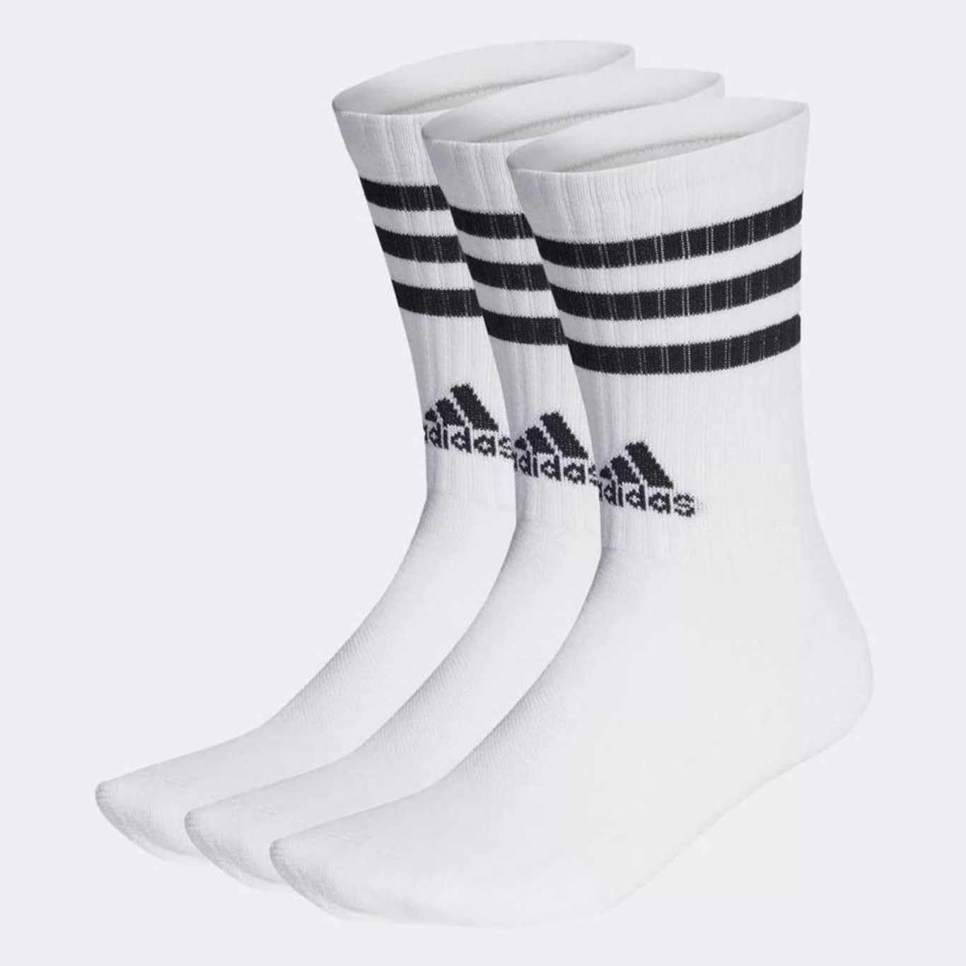 Kit Meia adidas 3 Listras - 3 pares - Masculino - Foto 1