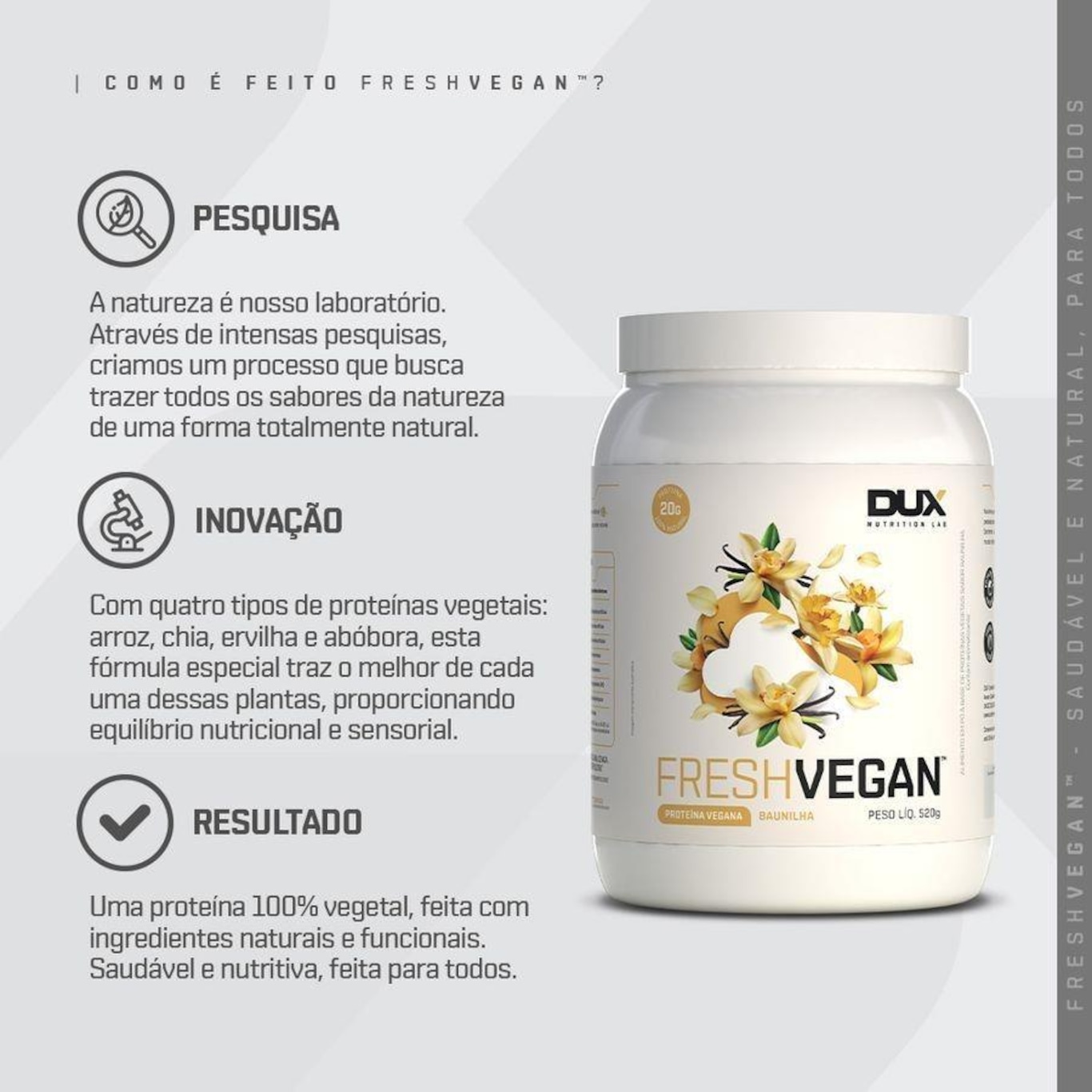 Freshvegan Dux Nutrition - Baunilha - 520G - Foto 2