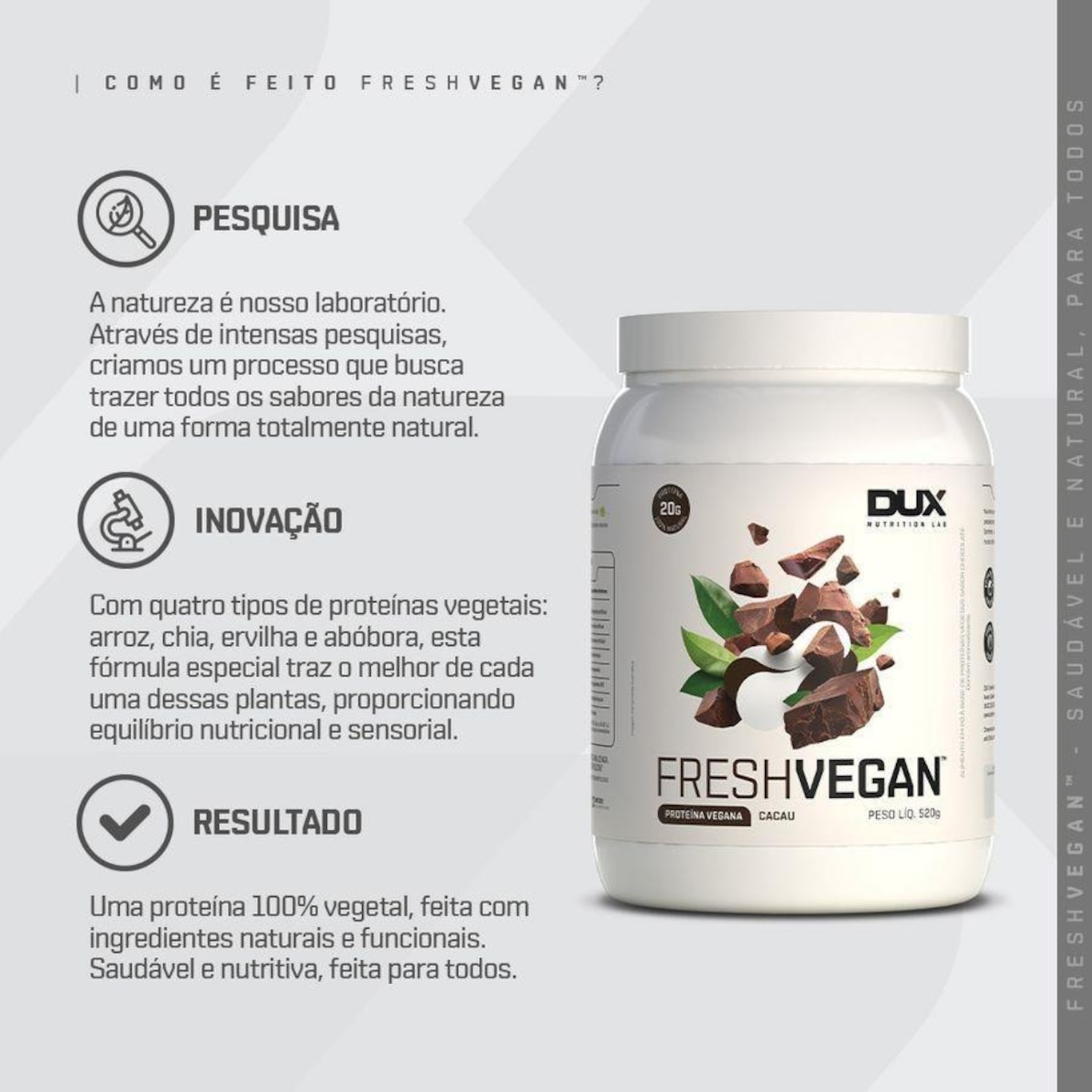 Freshvegan Dux Nutrition Cacau - 520G - Foto 2