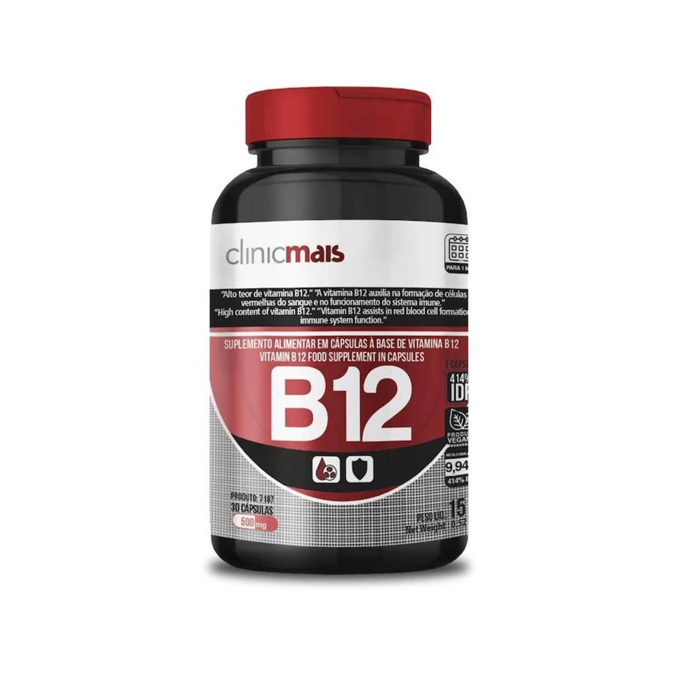 Kit 3x Vitamina B12 500Mg Clinicmais - 30 Cápsulas em Promoção | Centauro