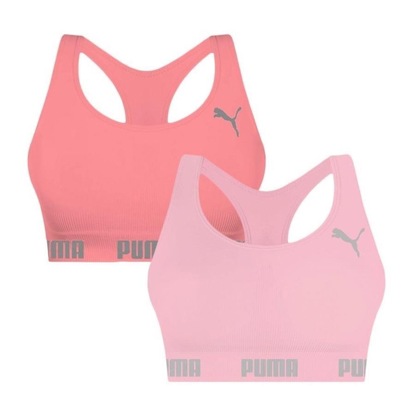 Kit Tops Fitness sem Bojo Puma Nadador sem Costura - 2 Unidades - Feminino - Foto 1