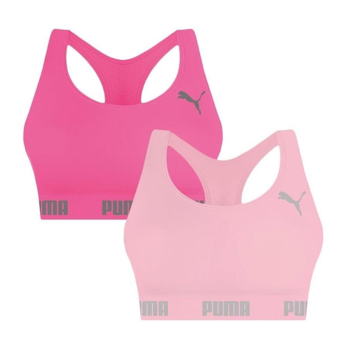 Kit Tops Fitness sem Bojo Puma Nadador sem Costura - 2 Unidades - Feminino - Foto 1