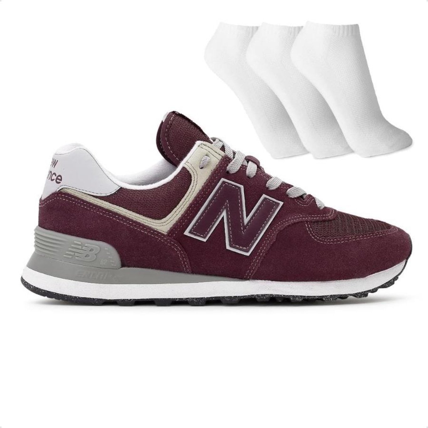 Tênis New Balance 574 V2 + 3 Pares de Meias - Masculino - Foto 1