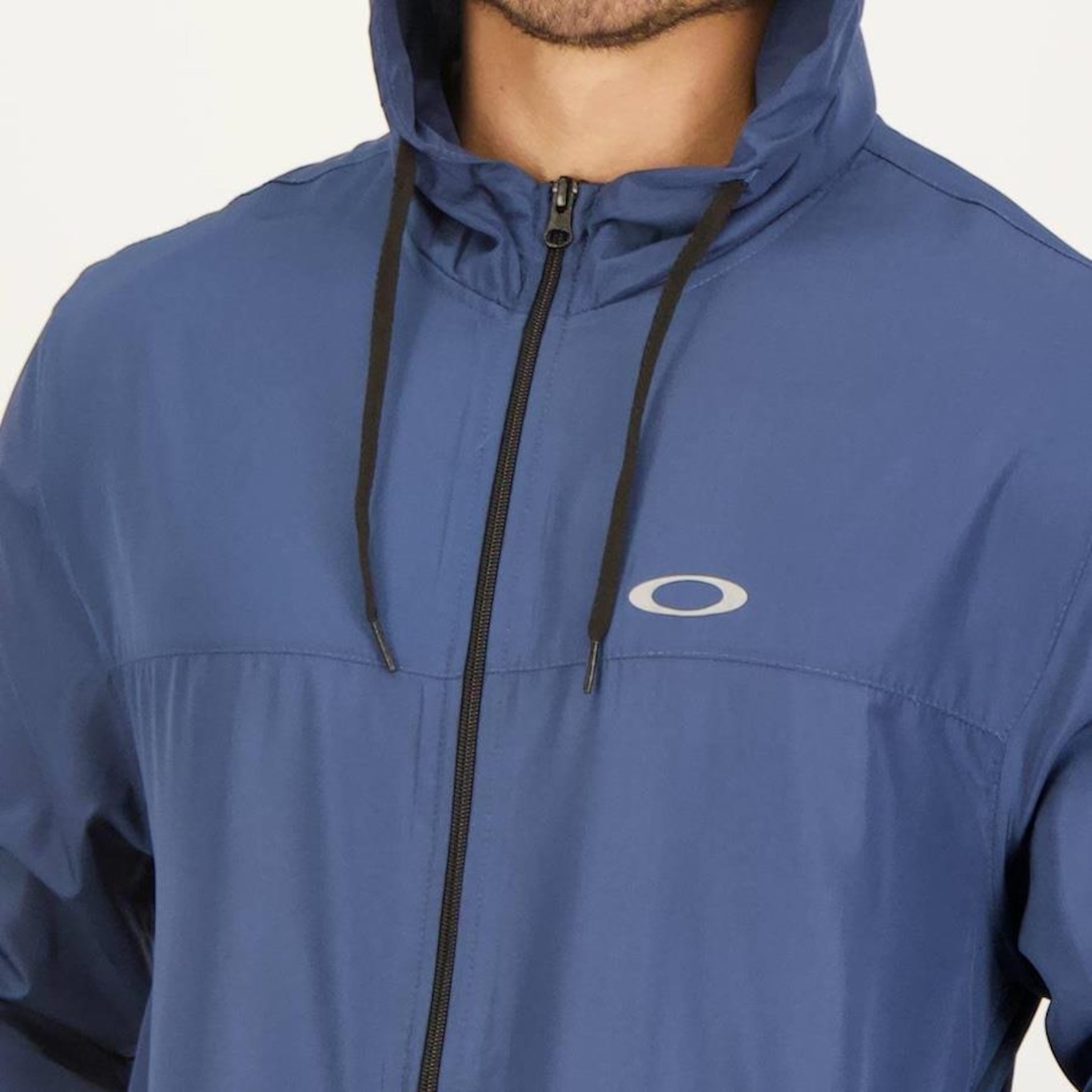 Jaqueta Corta Vento com Capuz Oakley Navy - Masculina - Foto 4