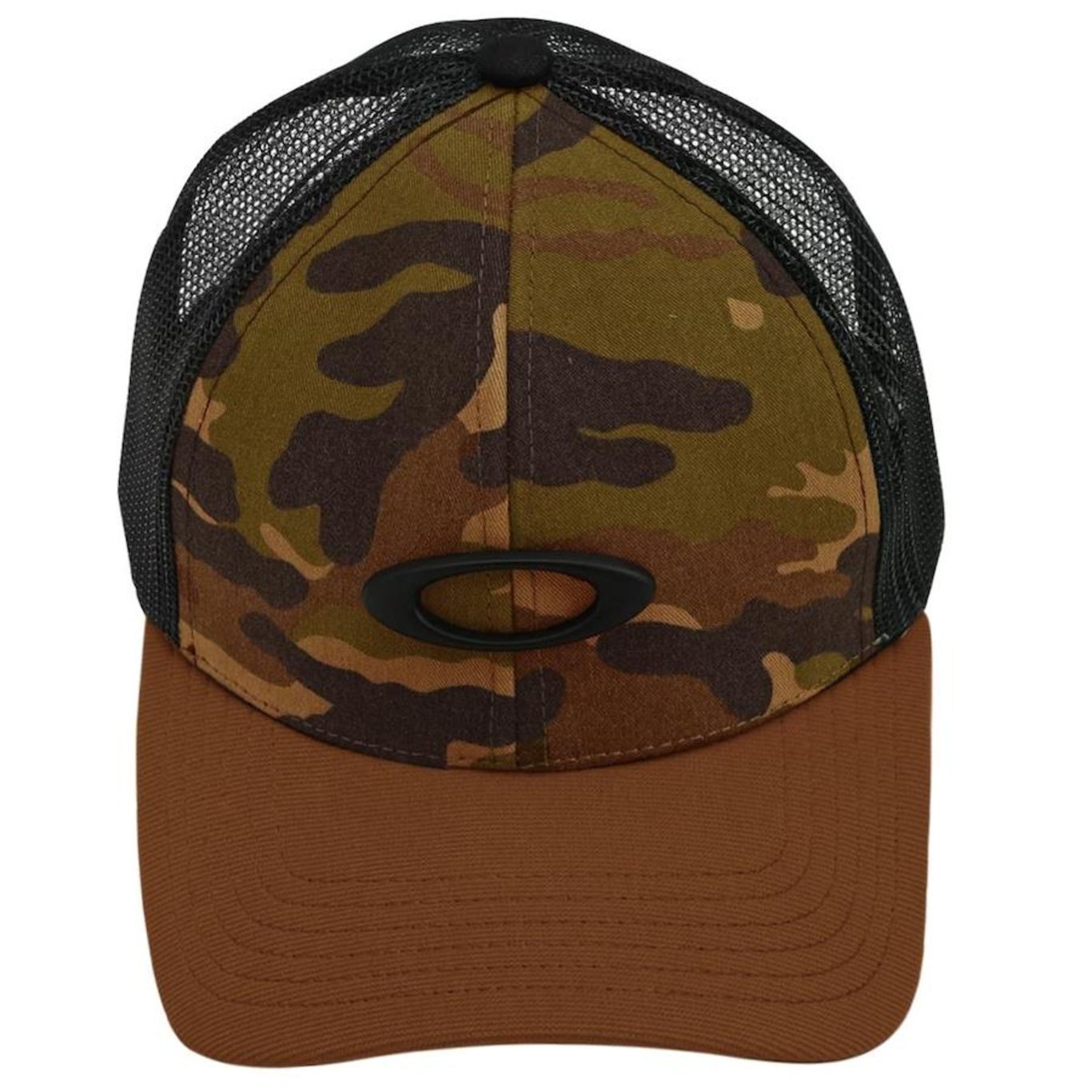 Boné Aba Curva Oakley Metal Ellipse Camo Trucker Hat Almond - Snapback - Adulto - Foto 2