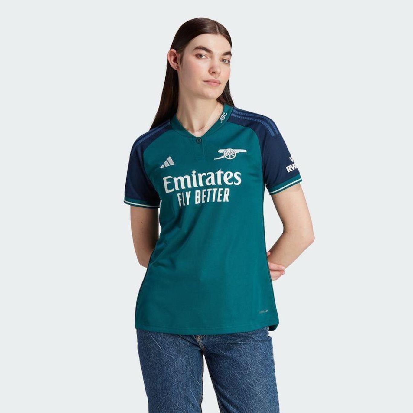 Camisa do Arsenal 3 23/24 adidas - Feminina - Foto 2