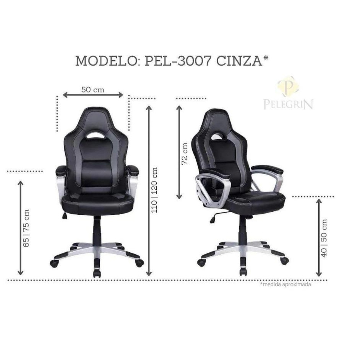 Cadeira Gamer Pelegrin Pu Pel-3007 - Foto 2