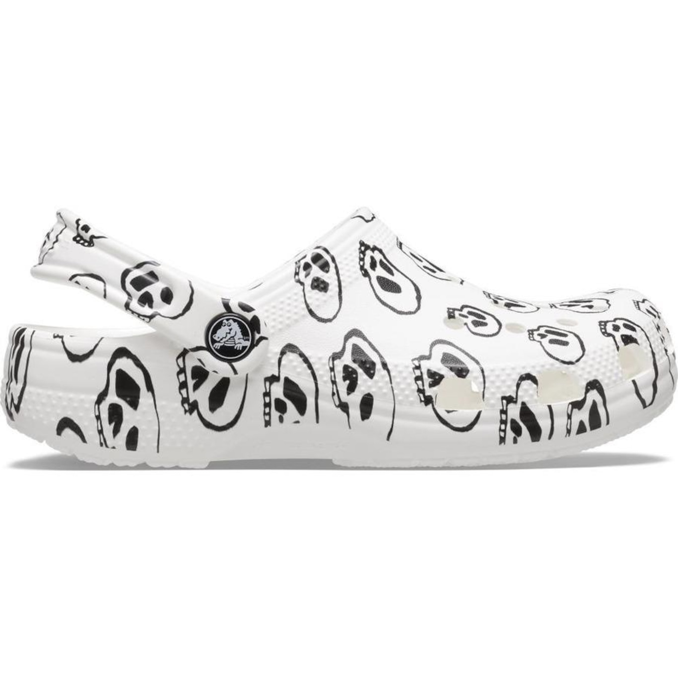 Sandália Crocs Classic Skull Print Clog K - Unissex - Foto 1