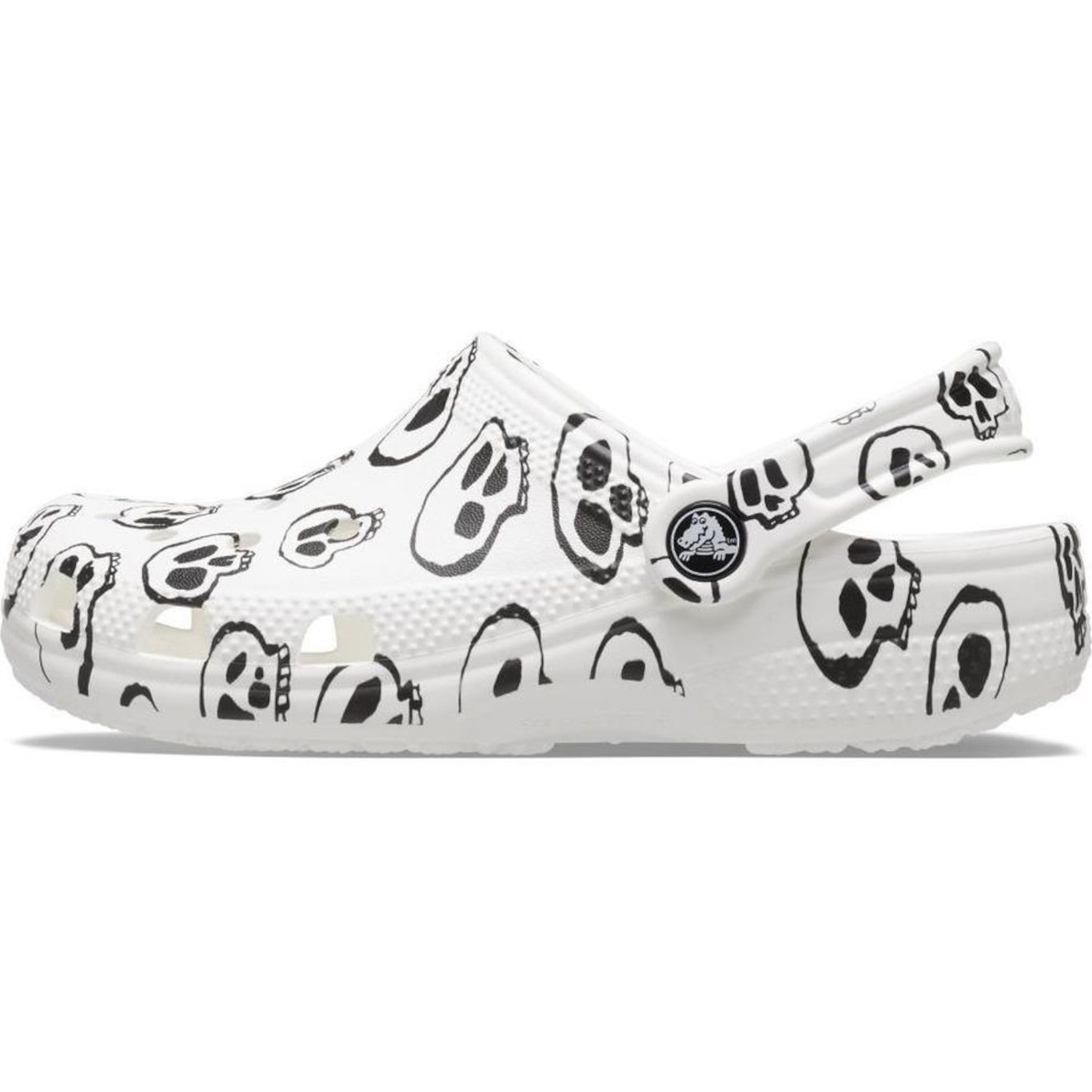 Sandália Crocs Classic Skull Print Clog K - Unissex - Foto 3