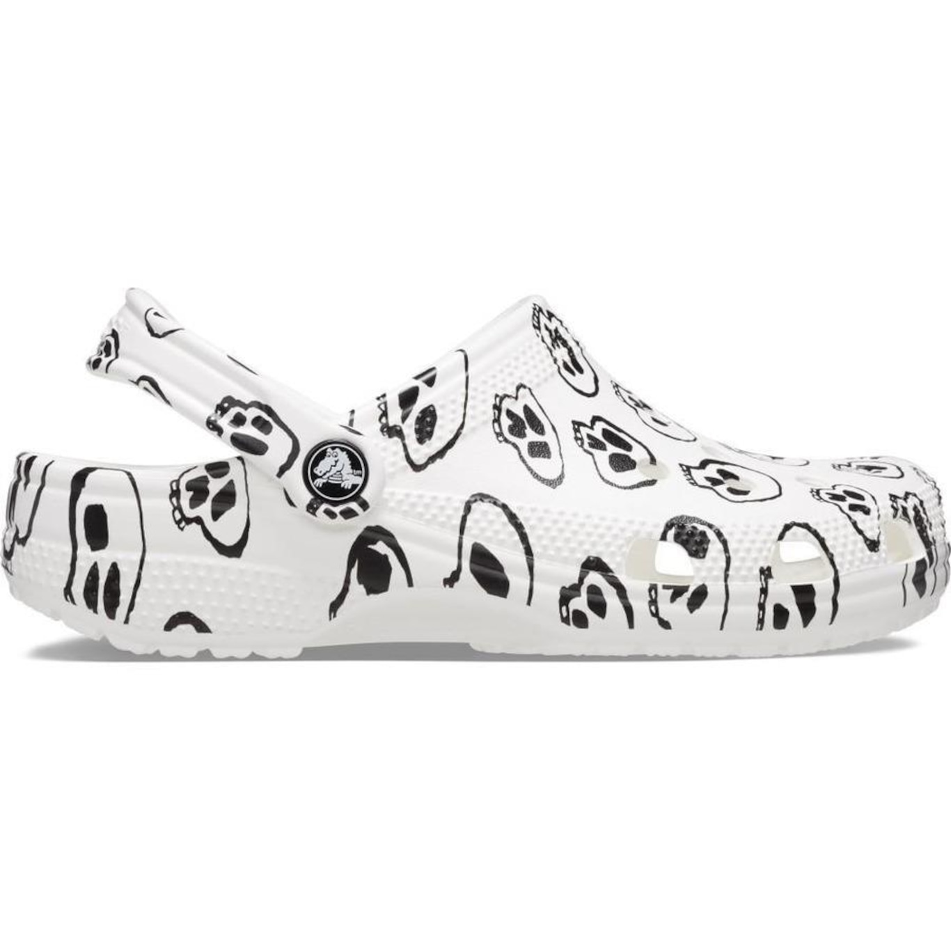 Sandália Crocs Classic Skull Print Clog - Unissex - Foto 1