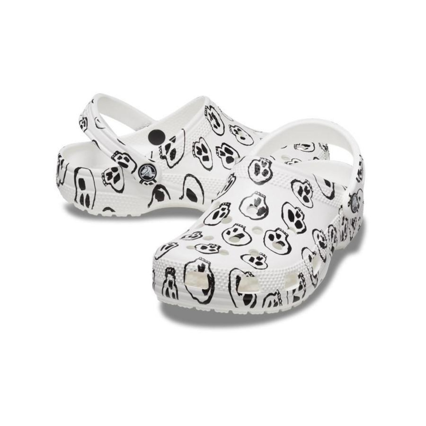 Sandália Crocs Classic Skull Print Clog - Unissex - Foto 4