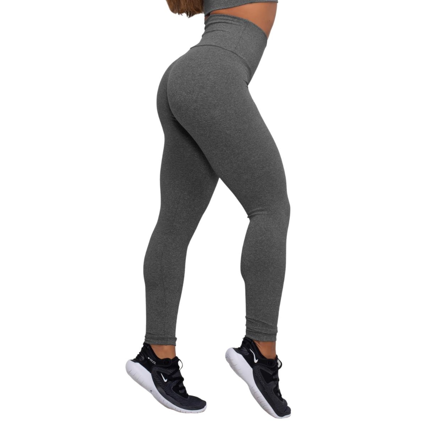 Kit Belmento: Calça Legging Arrastão + Calça Legging Básica Academia - Feminina - Foto 4