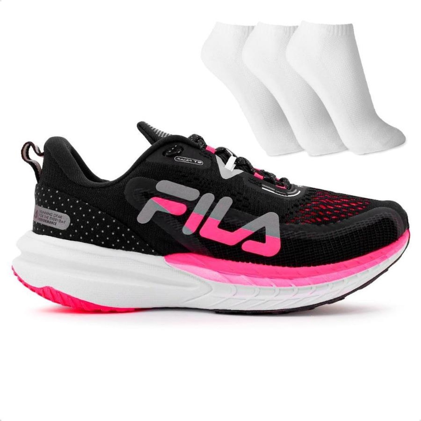 Tenis fila feminino shop preto com rosa centauro