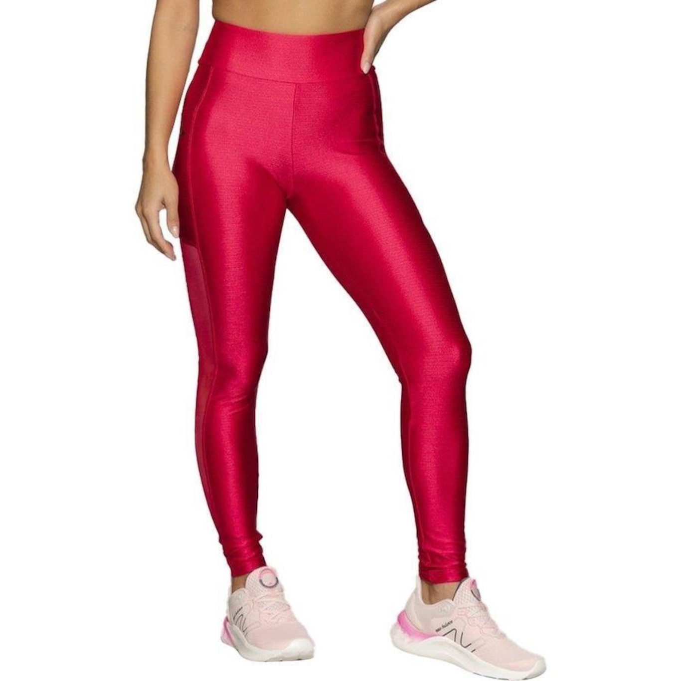 Calça Legging Run More Shine Tule - Feminina - Foto 1