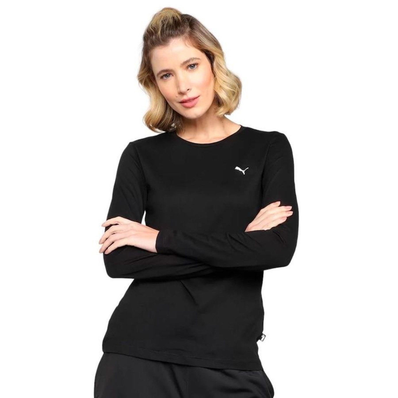 Camiseta Puma Manga Longa Essentials Longsleeve - Feminina - Foto 1