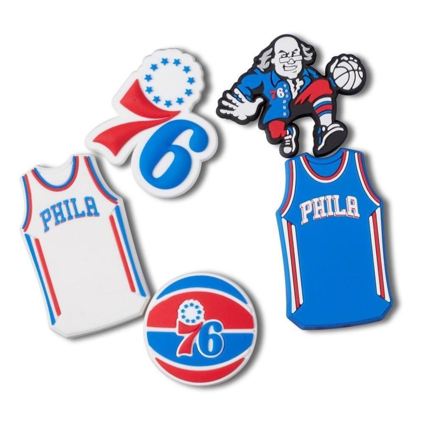 Jibbitz Nba Philadelphia 76Ers - 5 Unidades - Unissex - Foto 1