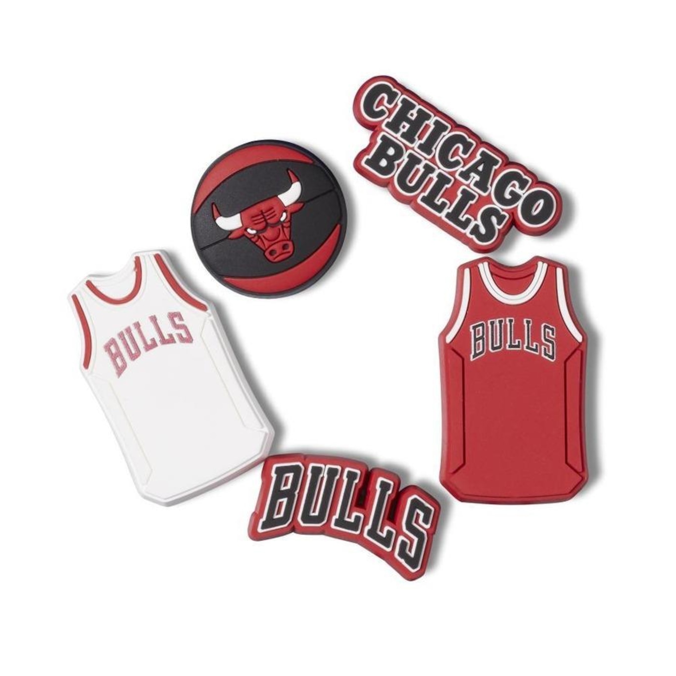 Jibbitz Nba Chicago Bulls - 5 Unidades - Unissex - Foto 1