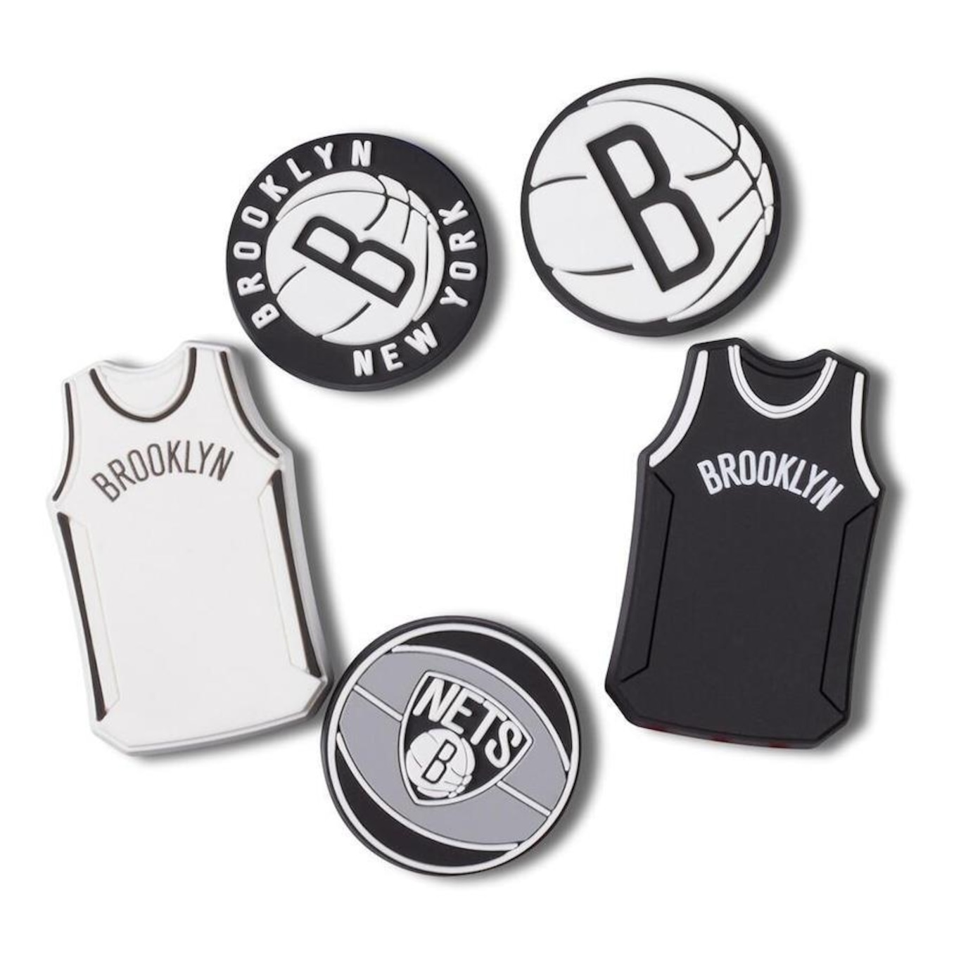 Jibbitz Nba Brooklyn Nets - 5 Unidades - Unissex - Foto 1