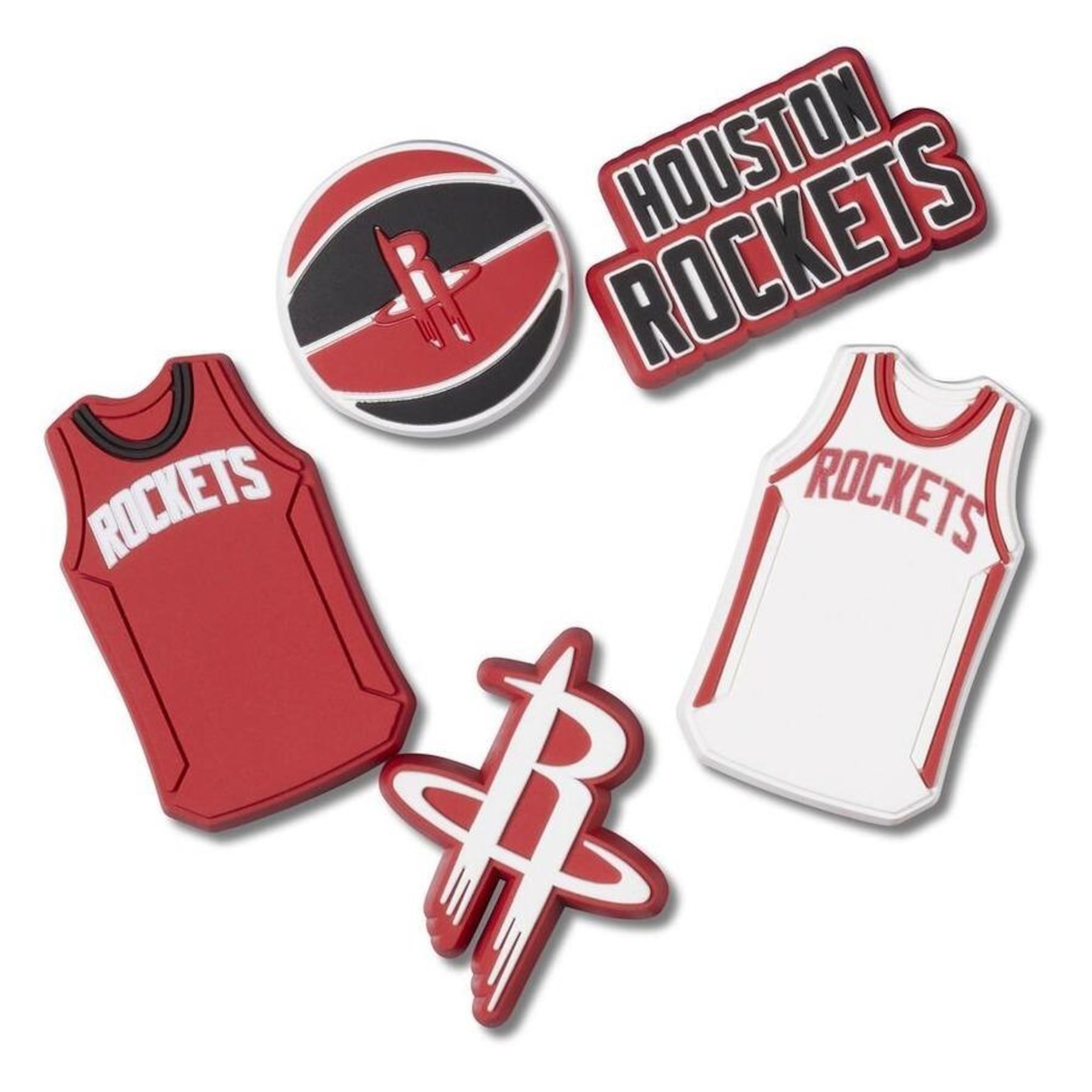 Jibbitz Nba Houston Rockets - 5 Unidades - Unissex - Foto 1