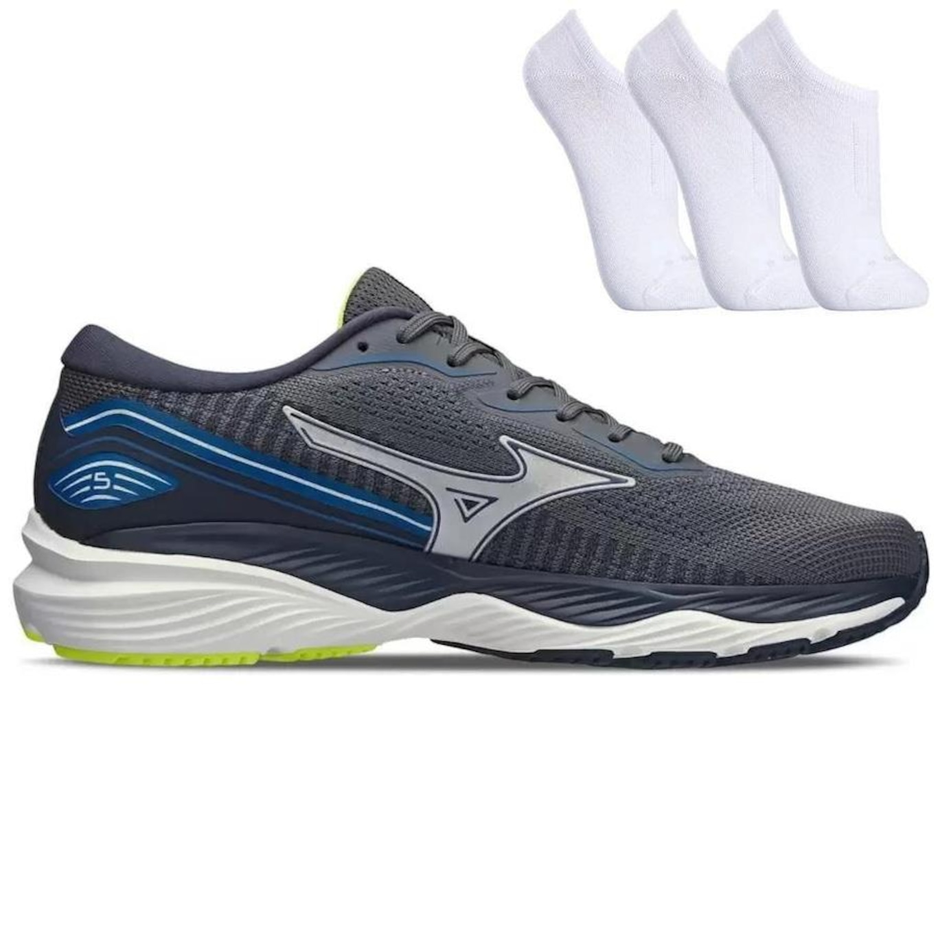 Tenis Mizuno Wave Falcon 5 + 3 Pares Meia - Masculino - Foto 1