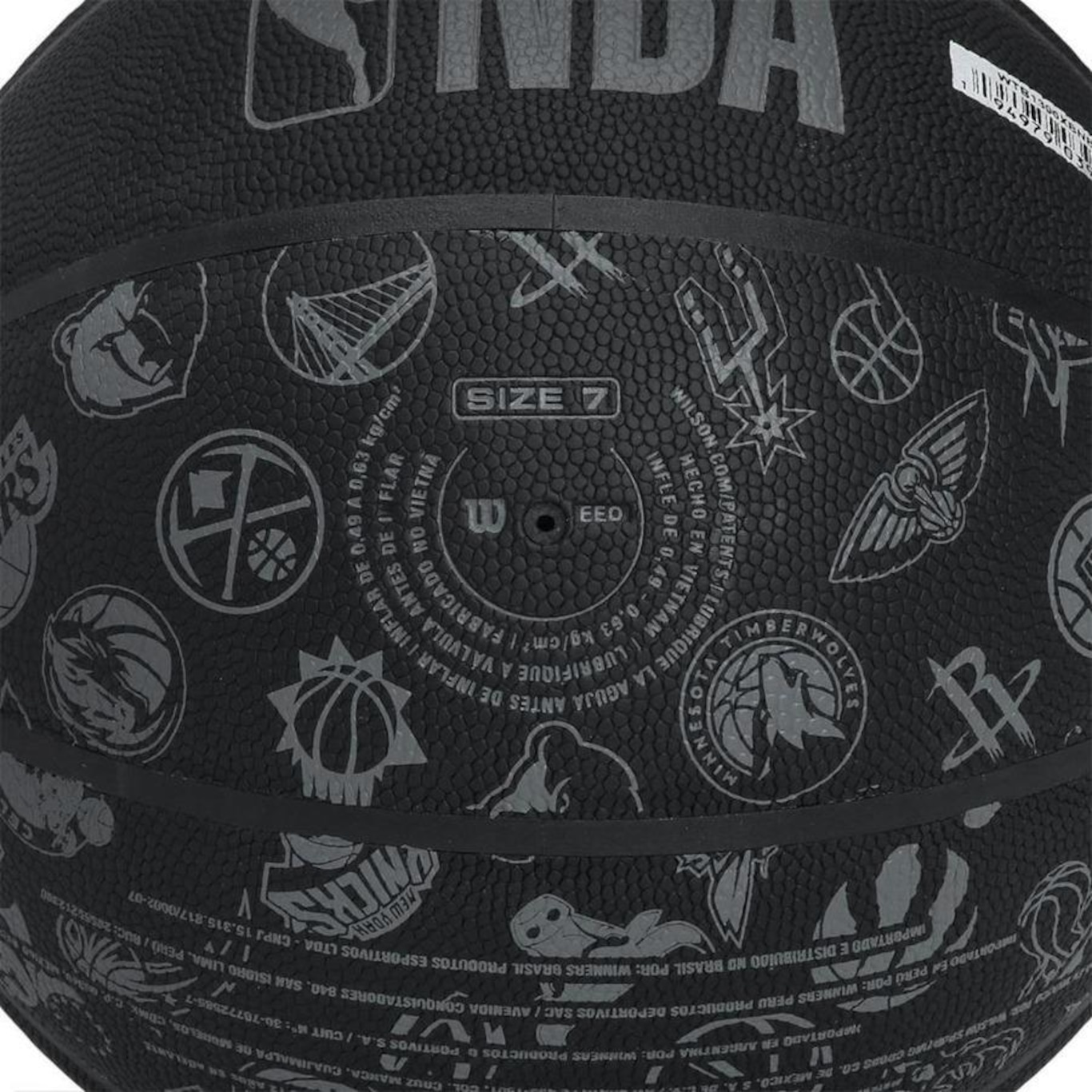 Bola de Basquete Wilson NBA Team Tiedye Tor Raptors Tam 7 