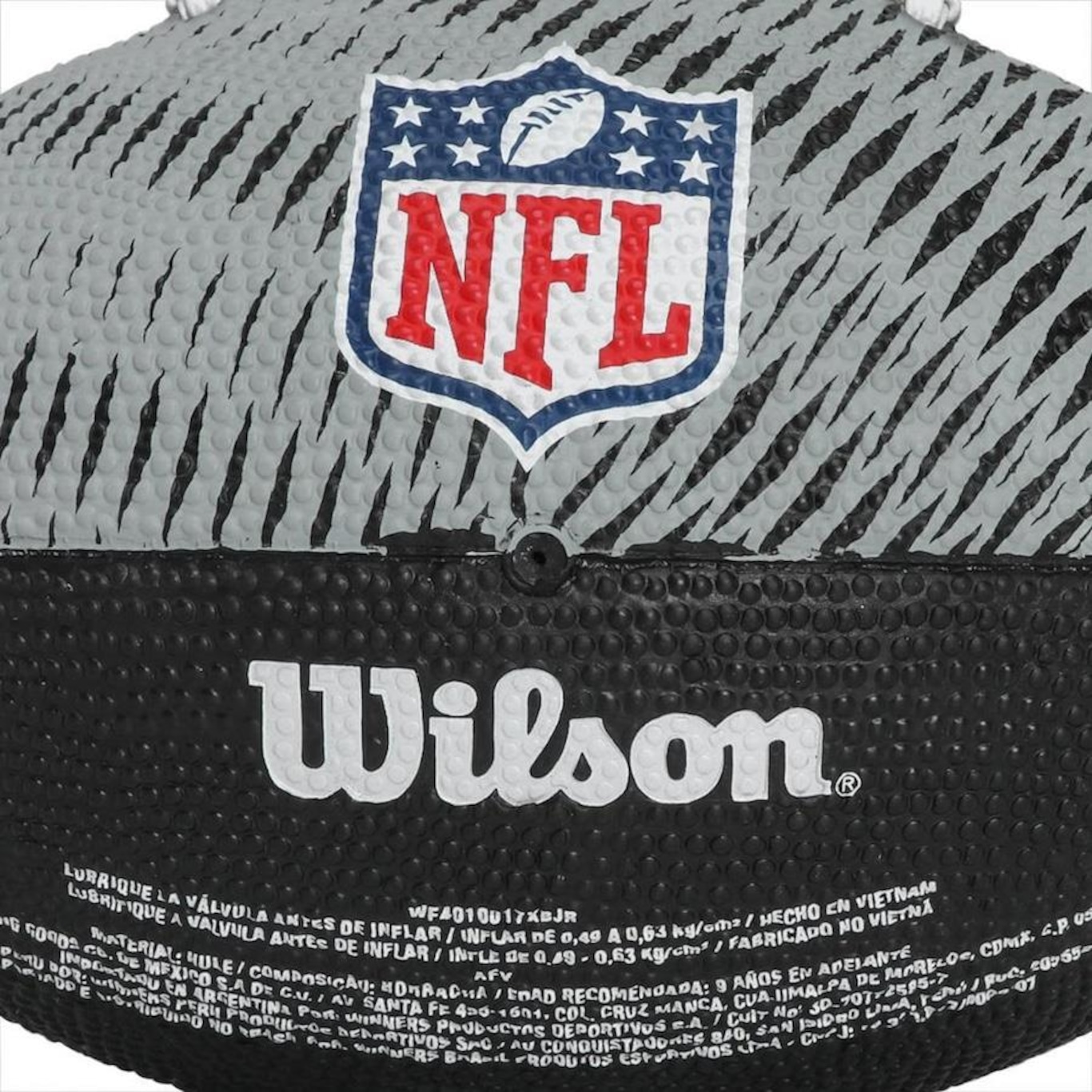 Bola de Futebol Americano Wilson Nfl Team Tailgate Las Vegas Raiders - Infantil - Foto 4