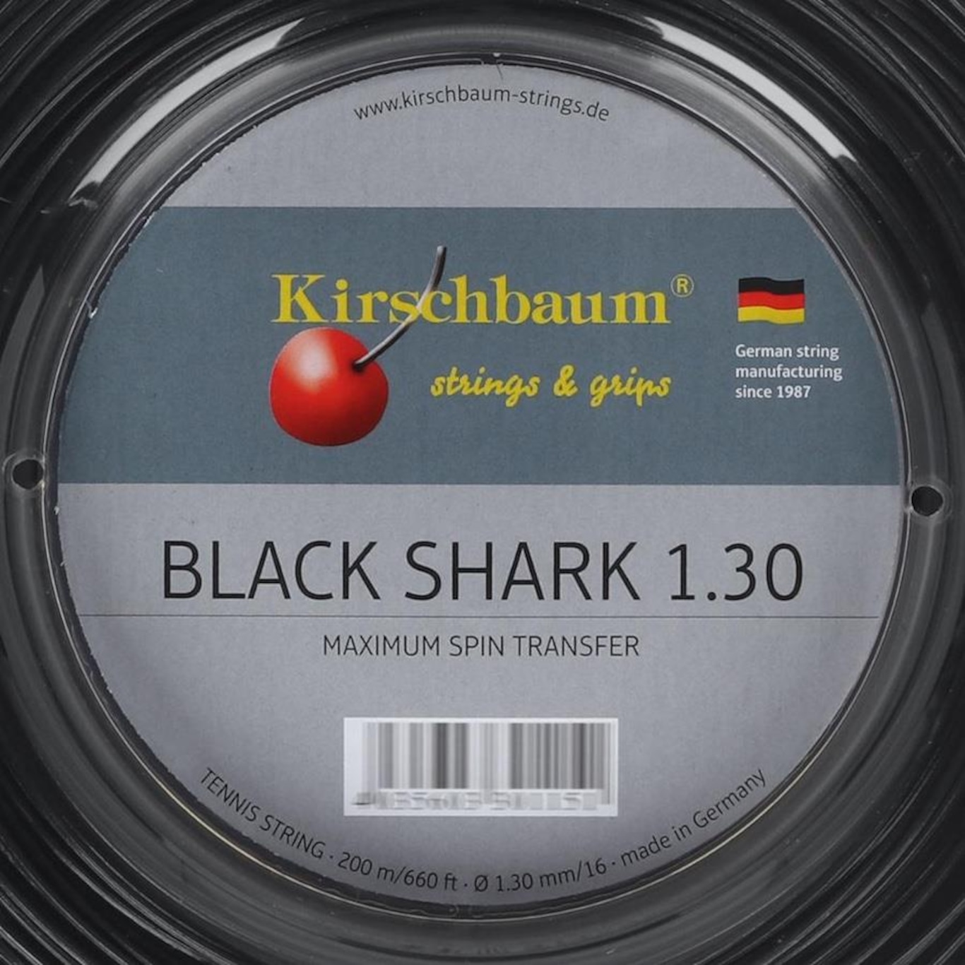 Corda para Raquete de Tênis Kirschbaum Black Shark 16L 1.30Mm Rolo com 200 Metros - Foto 2