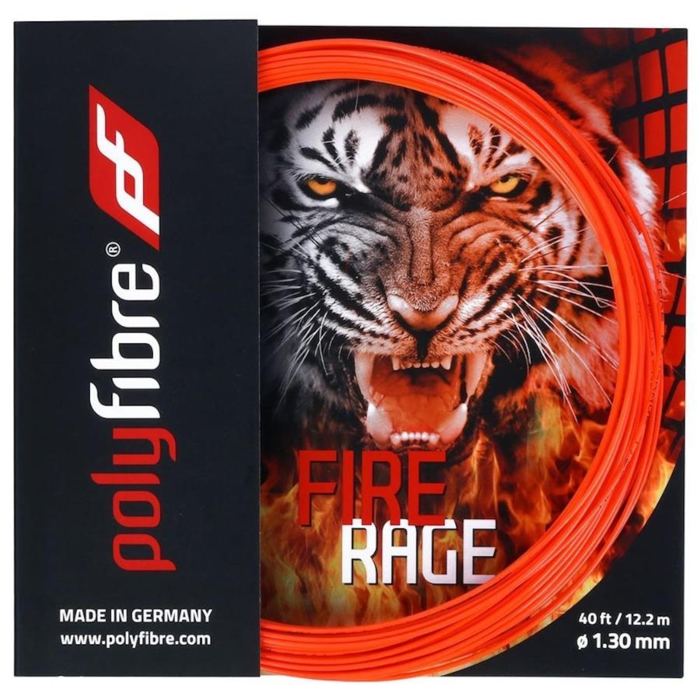 Corda para Raquete de Tênis Polyfibre Fire Rage 16L 1.30mm - Set Individual - Foto 1