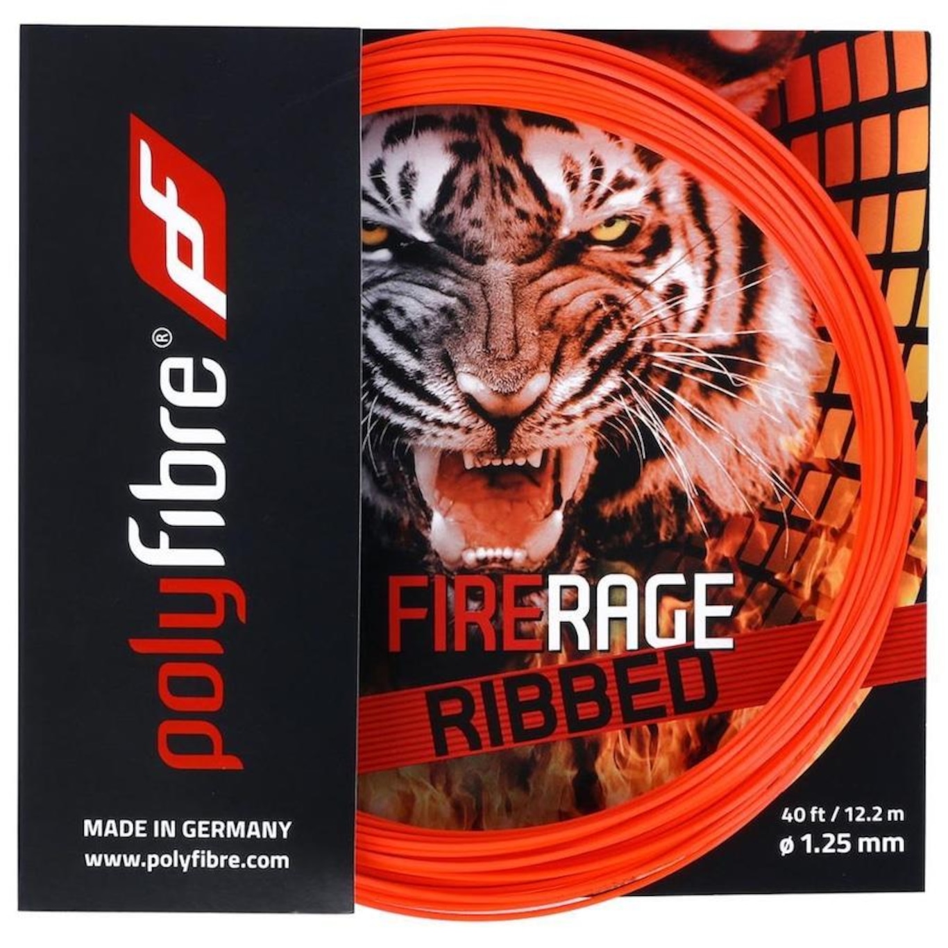 Corda para Raquete de Tênis Polyfibre Fire Rage Ribbed 17L 1.25mm - Set Individual - Foto 1